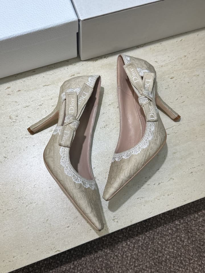 Dior J'Adior Dentelle Jelly Bow Pumps – 2026 Early Spring Collection in Black 6.5cm Heel
