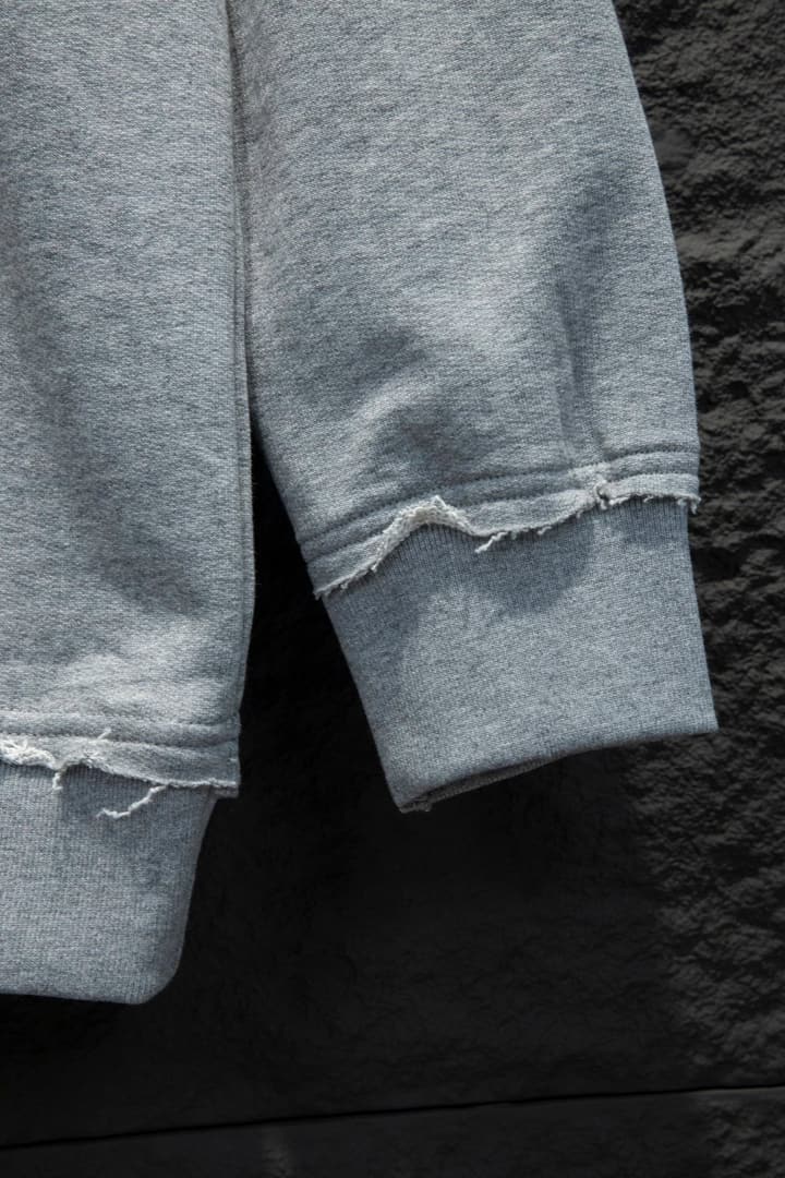 Miu Miu Embroidered Oversize Cotton Sweatshirt in Heather Grey