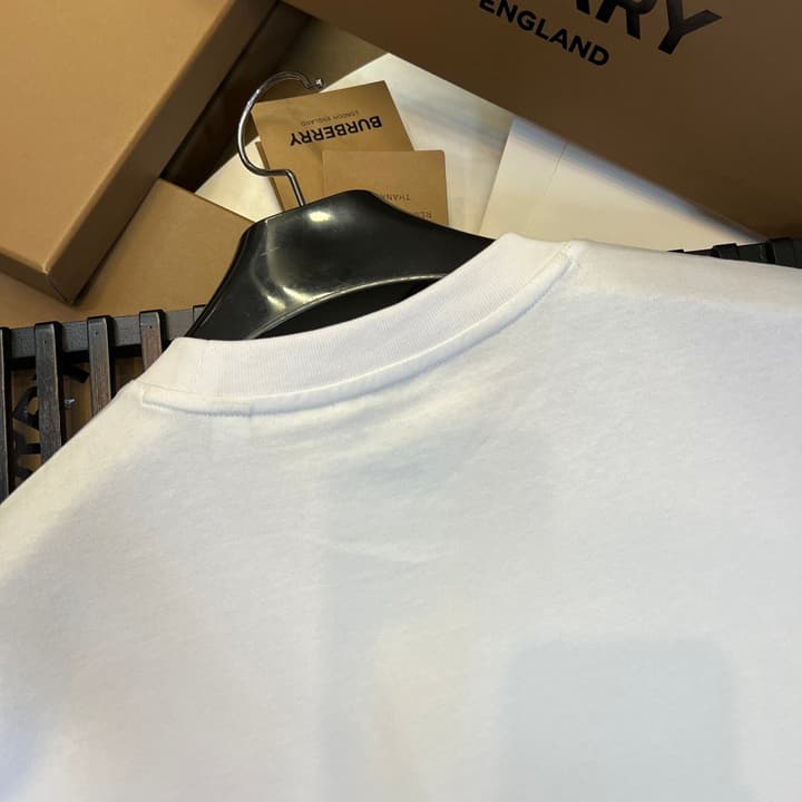Burberry Micro-Logo Embroidered Cotton T-Shirt – Spring/Summer Collection in Black