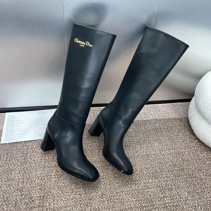 Dior D-Town Chunky Heel Knee-High Boots – 2024 Autumn/Winter Collection