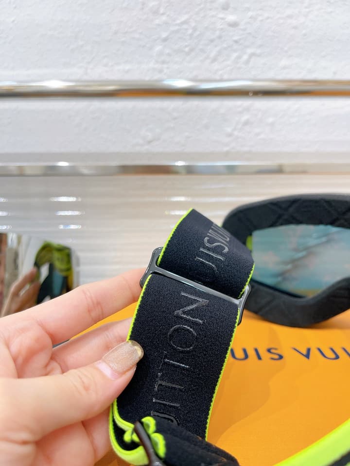 Louis Vuitton Ski Goggles in Blue Iridescent Lens With Red Frame
