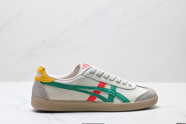 Asics Onitsuka Tiger Tokuten Retro Low-Top Sneakers in Cream Upper With Black Stripes And Black Sole