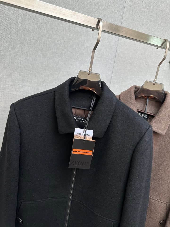 Zegna Merino Wool Detachable Liner Jacket in Brown Taupe