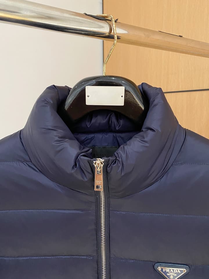 Prada Spliced Knit Down Jacket – FW2024 in Black Knit Down Jacket