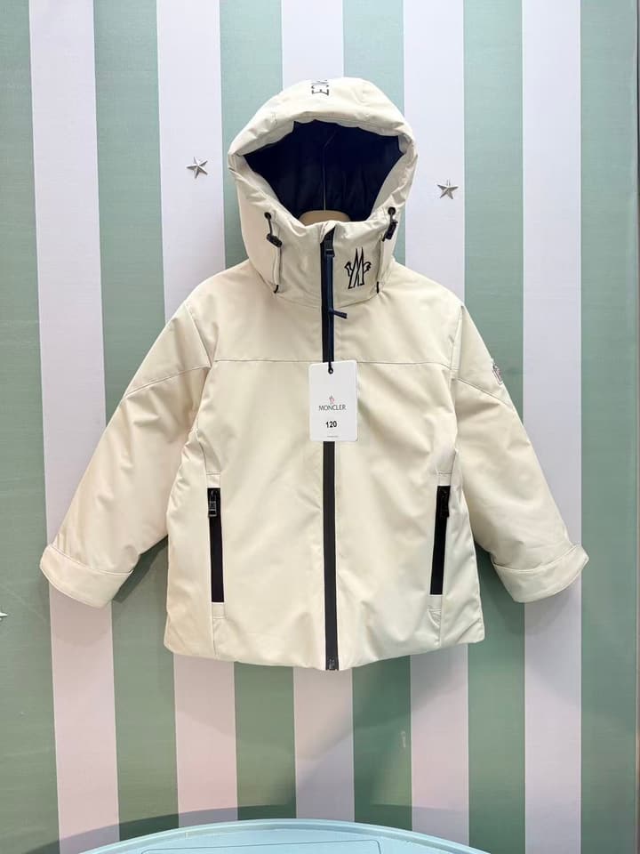 Moncler Kids Detachable Hood Puffer Jacket – 2025FW in Dark Gray