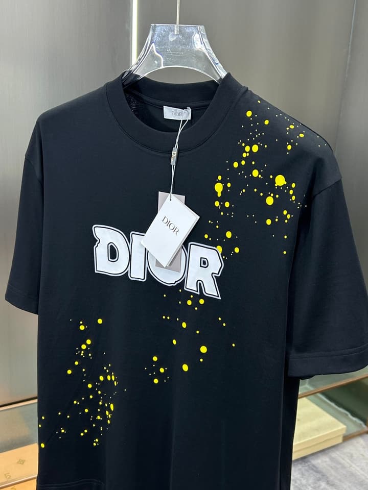 Dior 3D Logo High-Count Cotton T-Shirt – 2026SS in Black With Blue Graffiti Logo