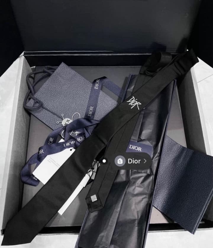Dior Men's CD Embroidered Tie
