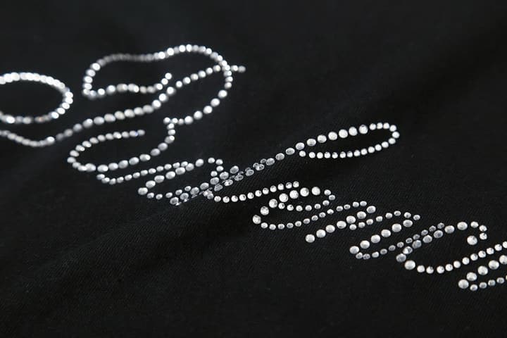 Balenciaga Rhinestone Signature Washed T-Shirt – 26SS in Washed Black