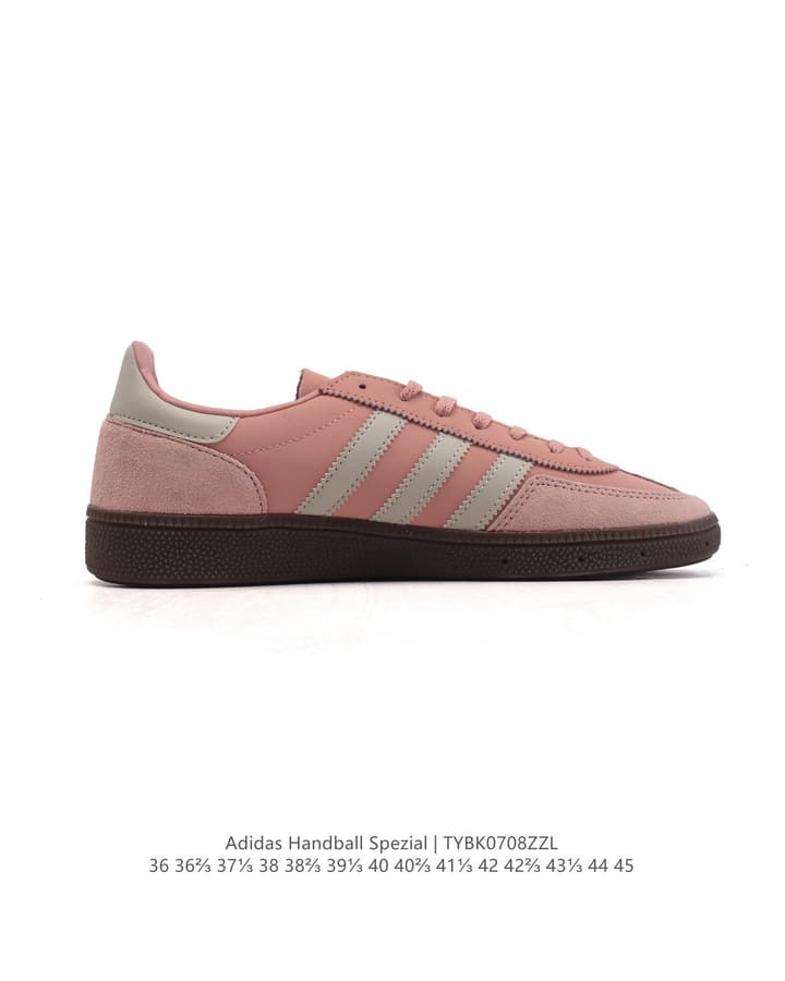 Adidas Handball Spezial Low-Top Retro Sneakers in Dusty Pink Suede