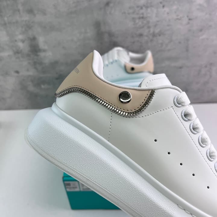 Alexander McQueen Oversized Platform Sneakers in All White Textured