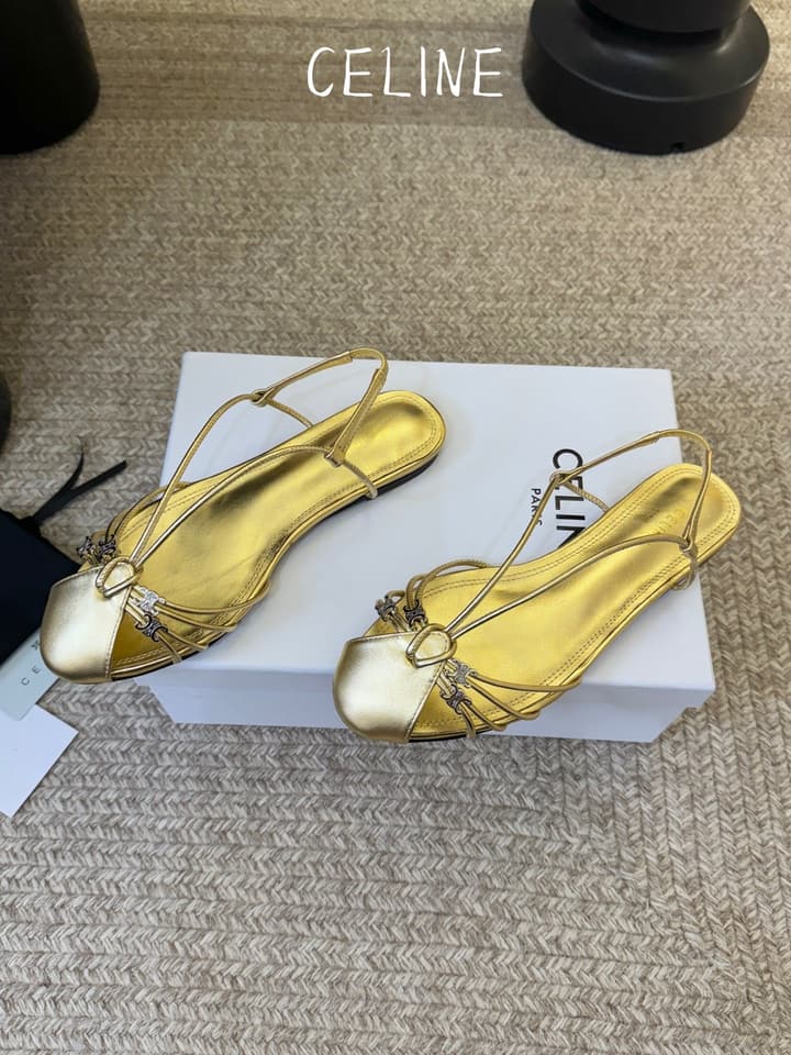 Celine Triomphe Ankle Strap Sandals – Spring/Summer Collection in Black