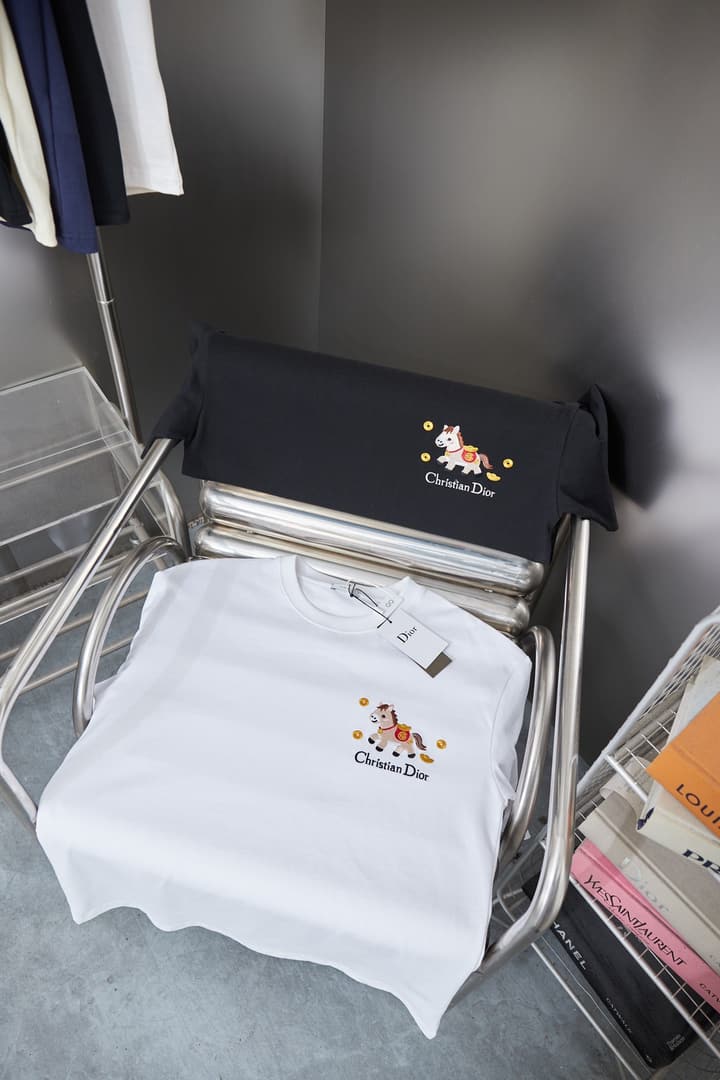 Dior Year of the Horse Pony Logo Embroidered T-Shirt – 26SS Early Spring Collection in Black