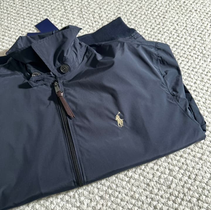 Ralph Lauren Embroidered Pony Harrington Jacket in Apricot White