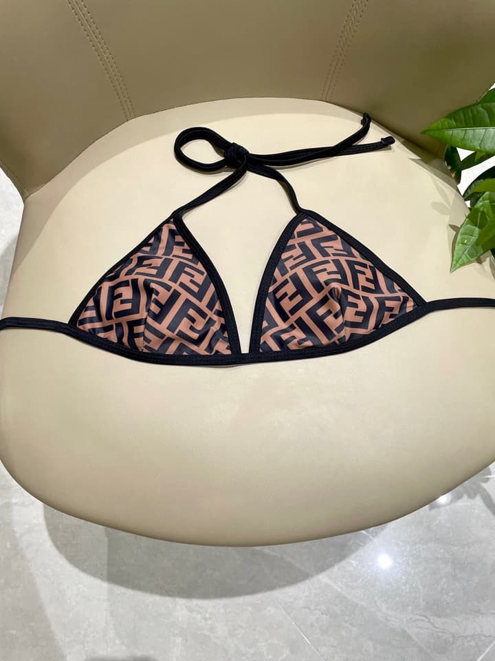 Fendi Versatile One-Piece Swimsuit in Brown Monogram Bikini