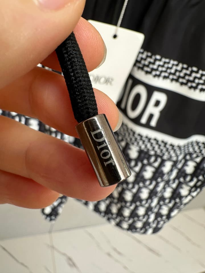 Dior Men's Casual Beach Shorts – 2025SS Collection in Black Dior Band Monogram