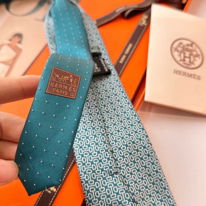 Hermès Men's Silk Tie – New Collection in Blue
