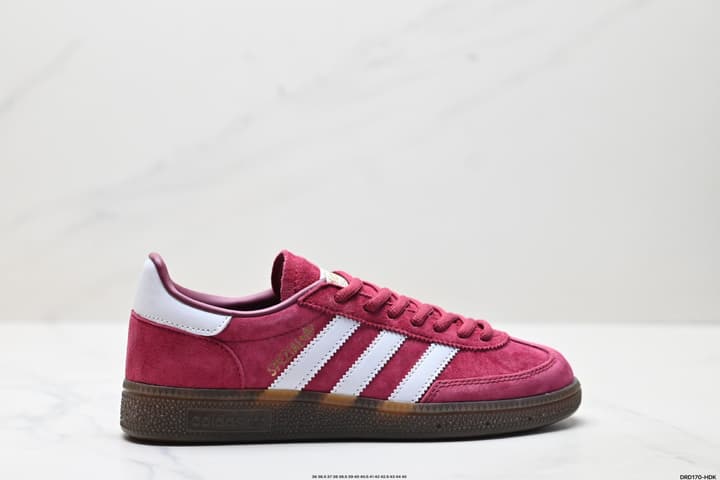 Adidas Handball Spezial Retro Suede Sneakers in Burgundy White Stripes