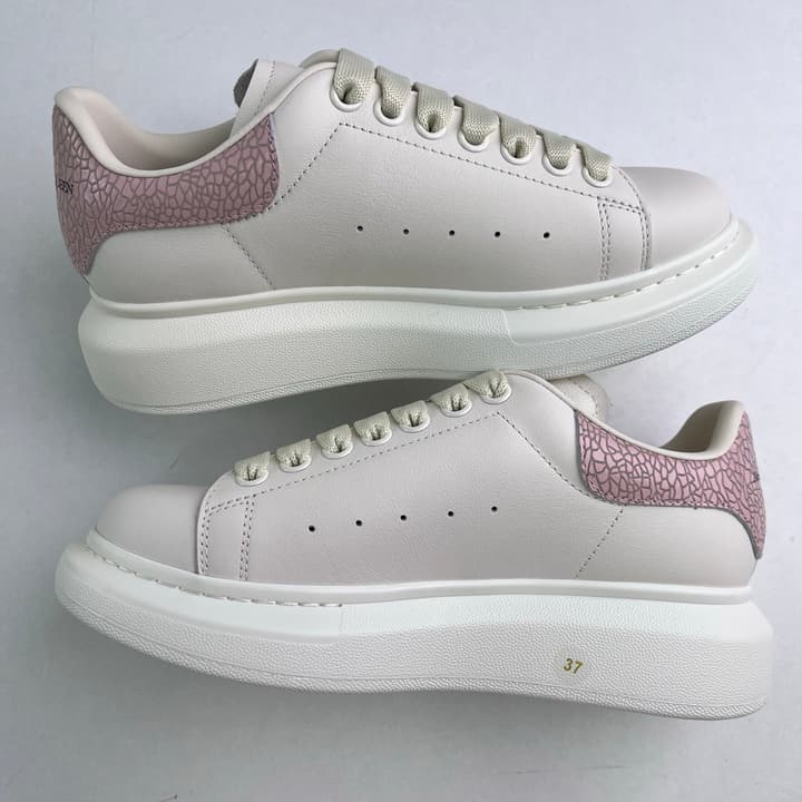 Alexander McQueen Oversized Platform Sneakers in All White Textured