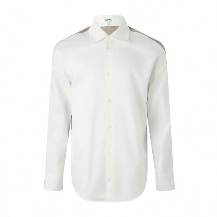 Loewe Knit Patchwork Long-Sleeve Shirt in Blue
