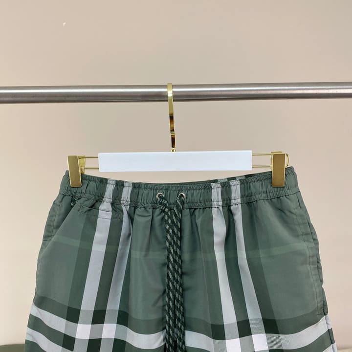 Burberry Check Men's Quick-Dry Swim Trunks in Beige