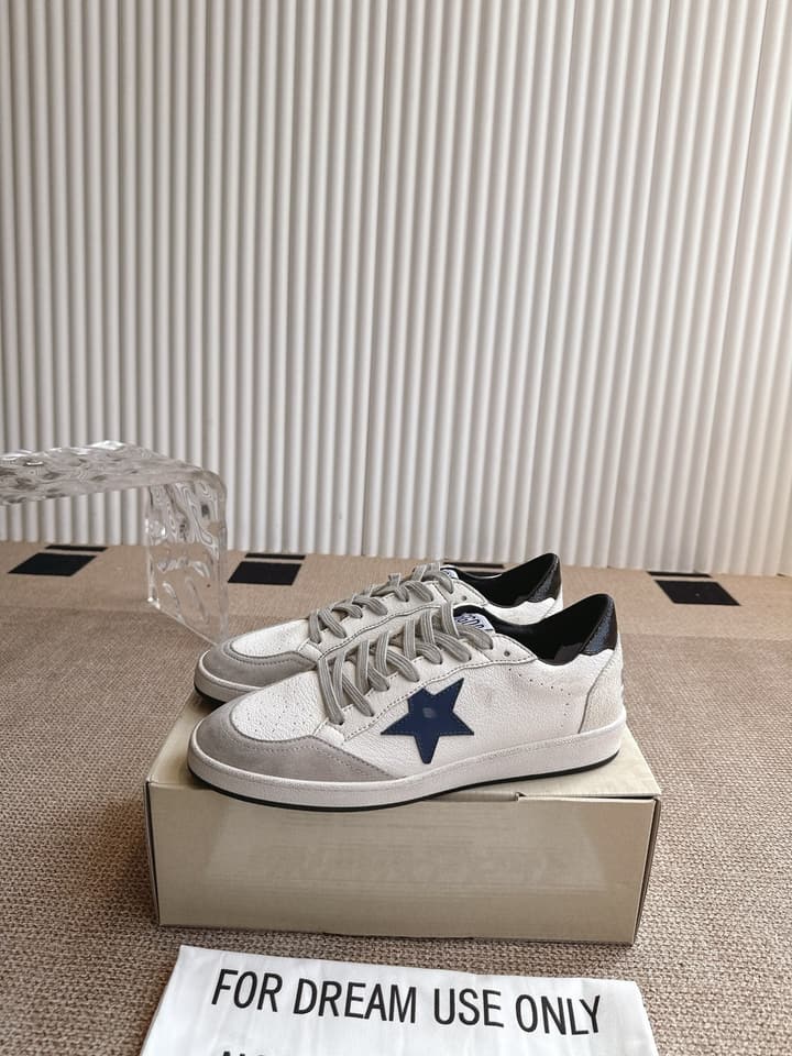 Golden Goose Distressed Leather Sneakers in Dark Green