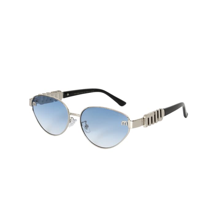 Miu Miu Logo Design Oval Metal Sunglasses in Gold