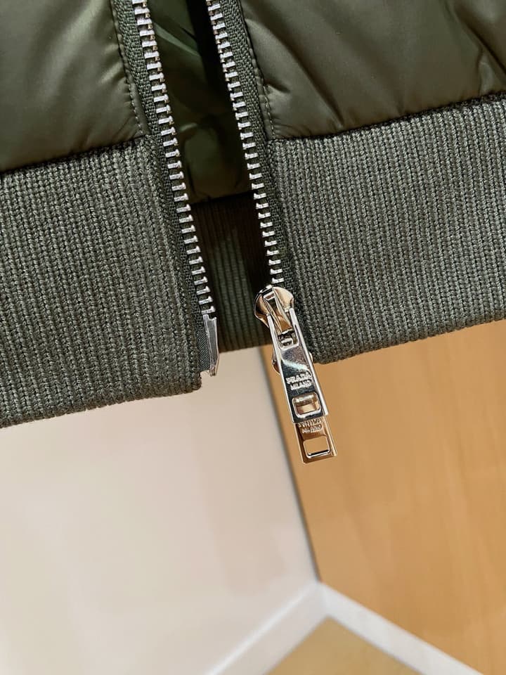 Prada Spliced Knit Down Jacket – FW2024 in Black Knit Down Jacket