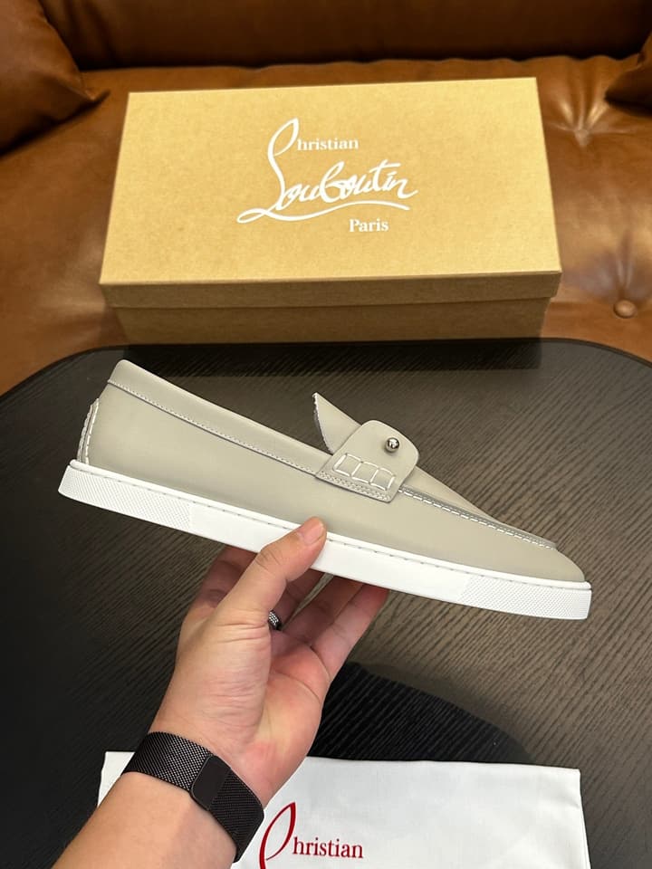 Christian Louboutin Men's Casual Sneakers in Light Grey