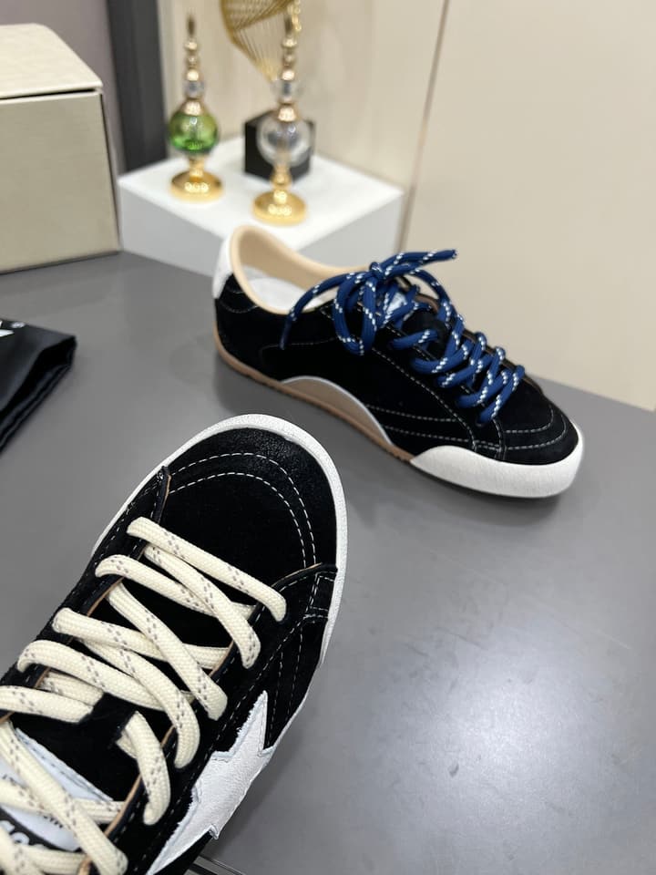 Golden Goose GGDB Star Distressed Sneakers in Black Suede
