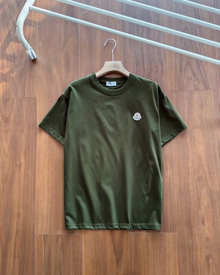 Moncler Classic Logo Cotton T-Shirt in Bright Green