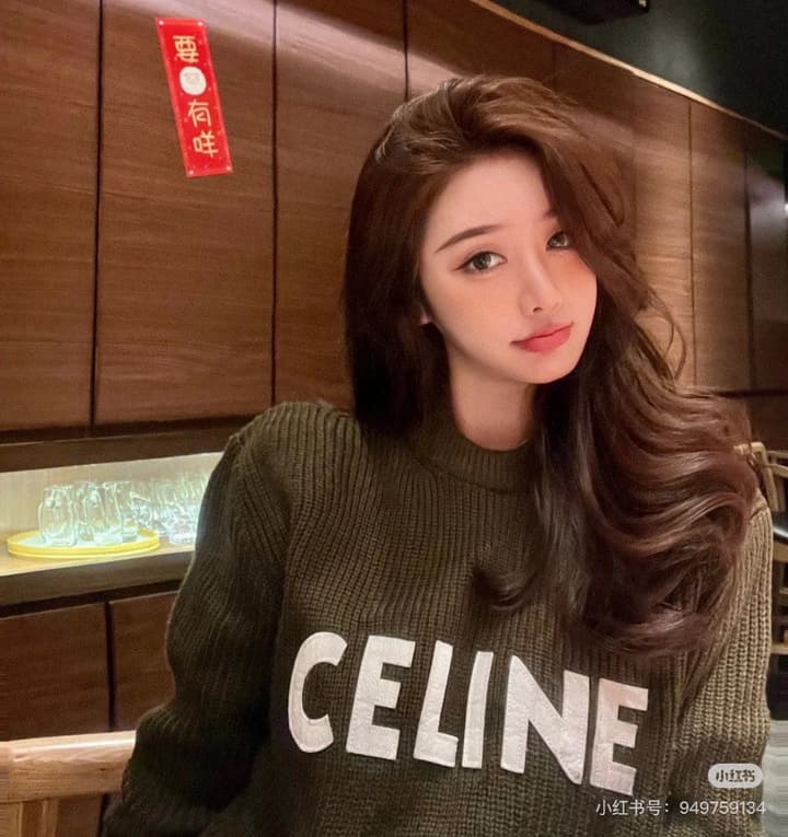 Celine Classic Embroidered Crewneck Sweater in Army Green