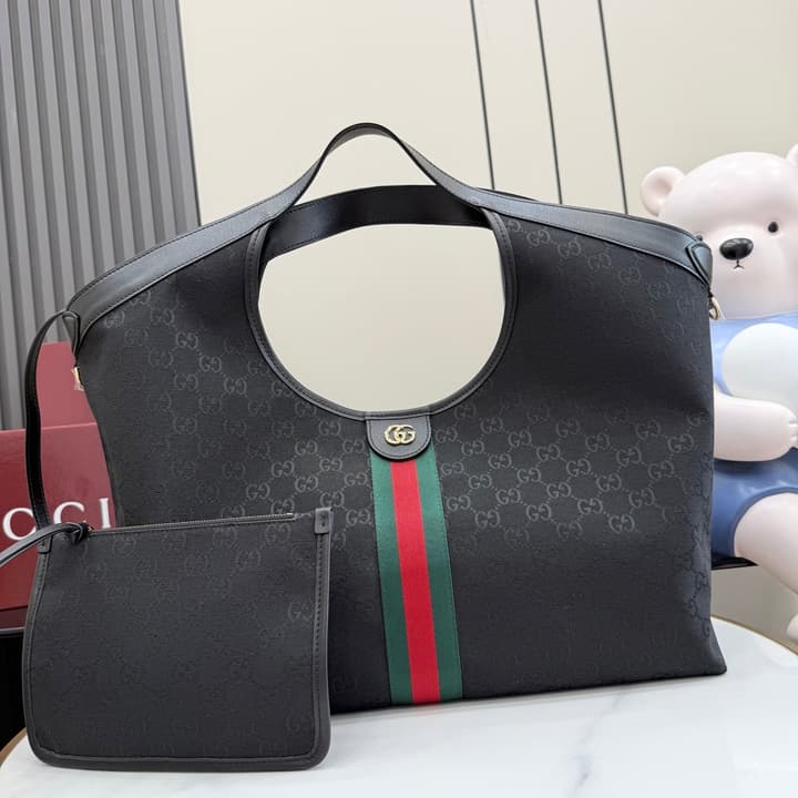 Gucci Giglio GG Canvas Tote Bag – 2026 Spring/Summer Collection in Black GG Canvas