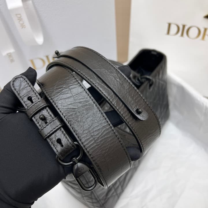 Dior Lady D-Sire My ABCDior Handbag – 24SS in Black Pleated Leather