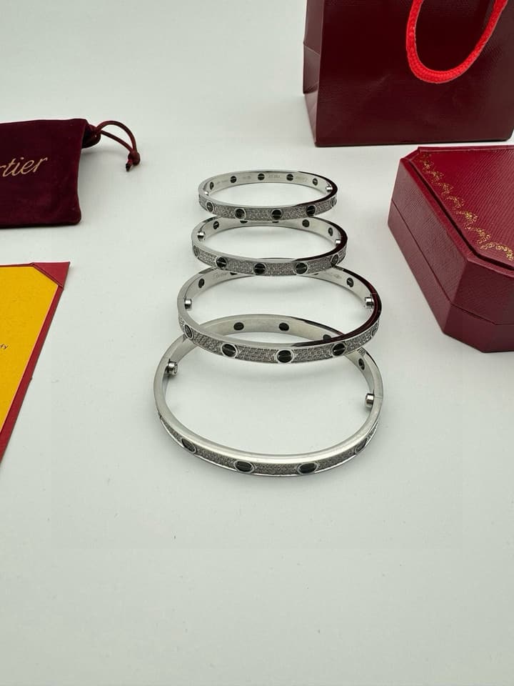 Cartier LOVE Pave Bracelet in Rose Gold Tone Bracelet