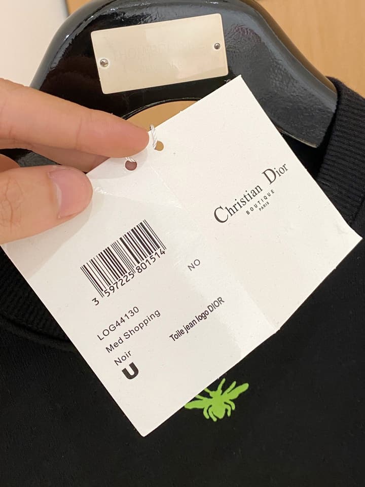 Dior Flocked Logo & Bee Crewneck Sweatshirt – 24SS in Black With Neon Green Accents