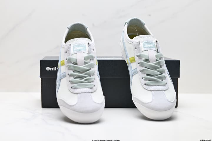 Onitsuka Tiger Mexico 66 NIPPON MADE Sneakers in Cream With Gold And Orange Stripes