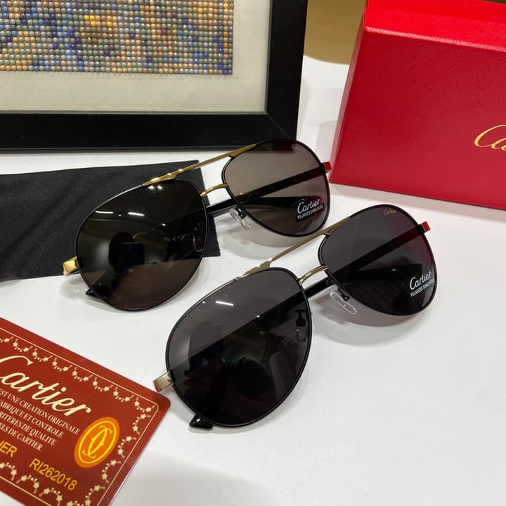 Cartier Polarized Sunglasses – 2024 Collection in Gold