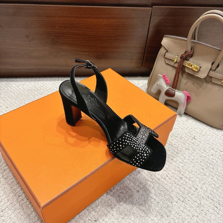 Hermès Eremite 80 Heeled Sandals in Black