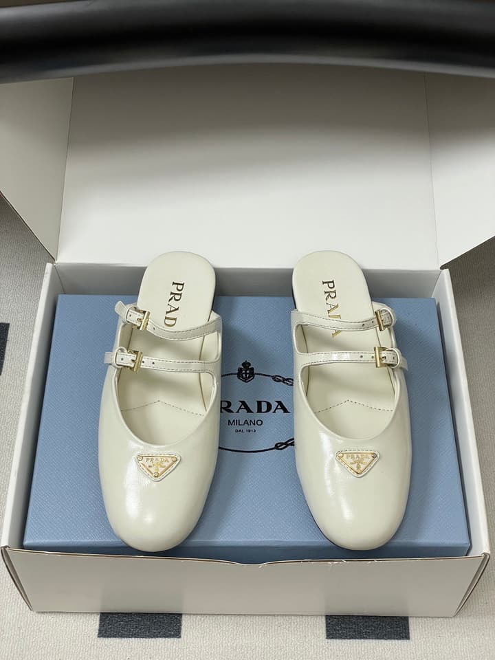Prada Wrinkled Patent Ballet Flats – 25SS in Leopard Print