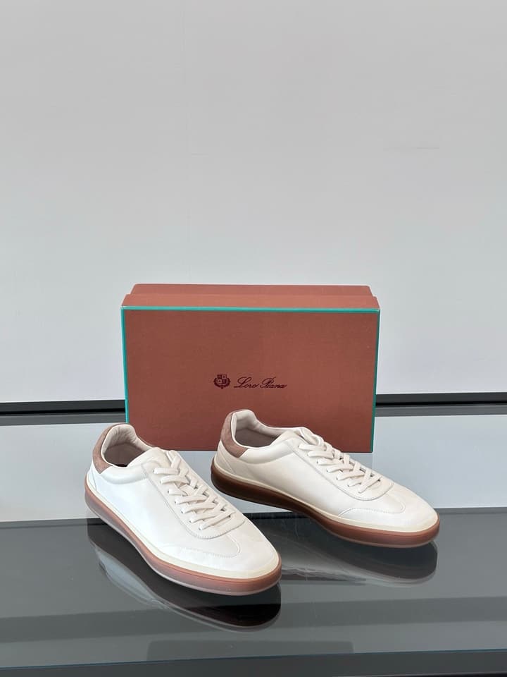 Loro Piana WeekendWalk Suede Sneakers in Cream Suede