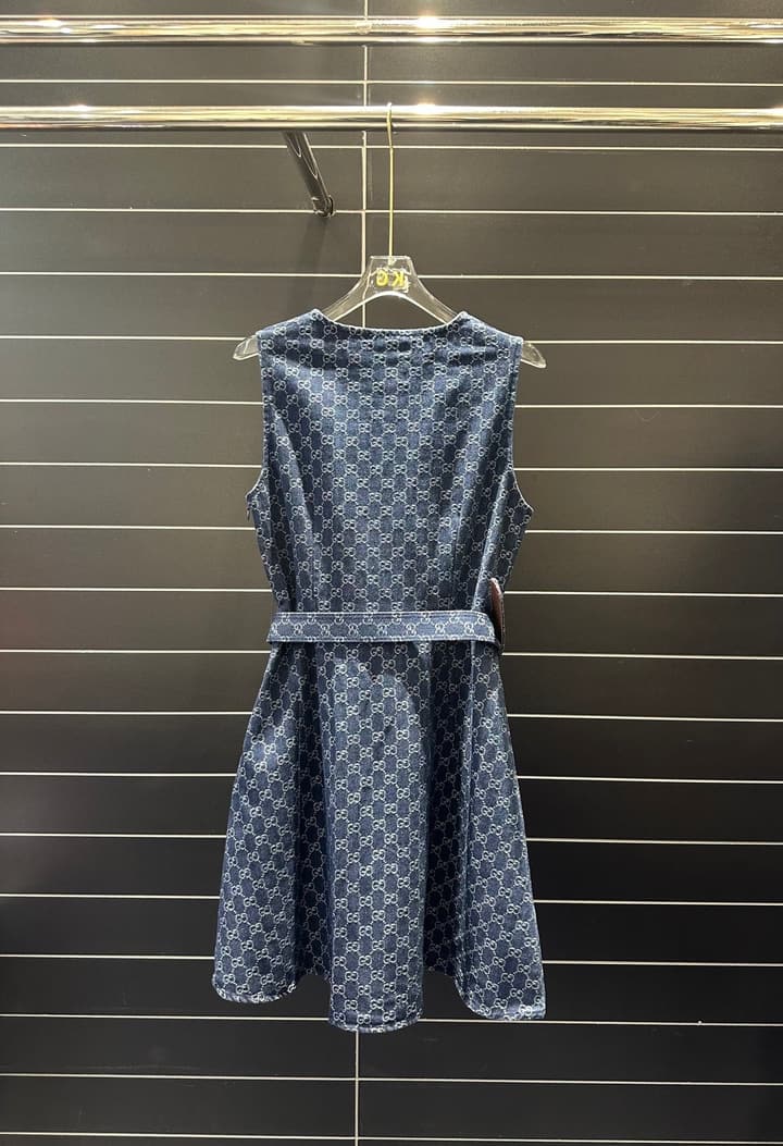 Gucci Belted Jacquard Dress – Spring/Summer Collection – 2026SS in Blue