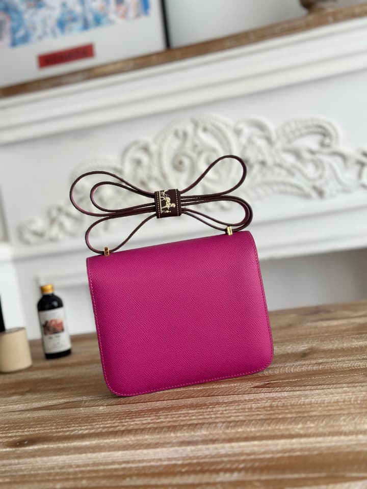 Hermès Constance Bag – Rose Purple Epsom Leather in Pink With Gold Hardware