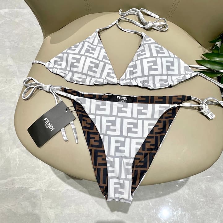 Fendi Reversible One-Piece Swimsuit in Blue Monogram