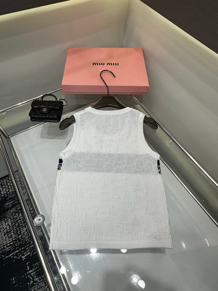 Dior Monogram Jacquard Knit Vest in Blue
