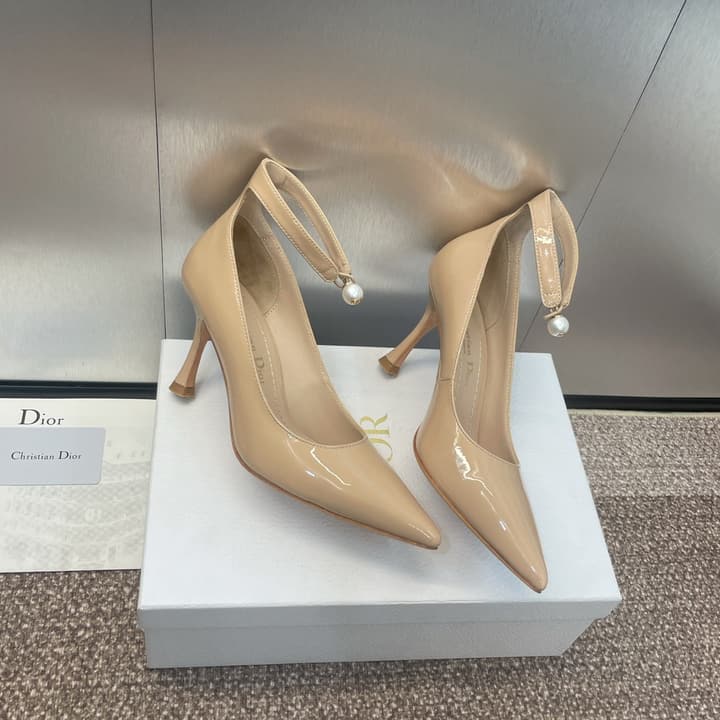 Dior J'ADIOR Jolie Pearl Pointed-Toe Pumps – 2024 Spring/Summer Collection in Glossy Black