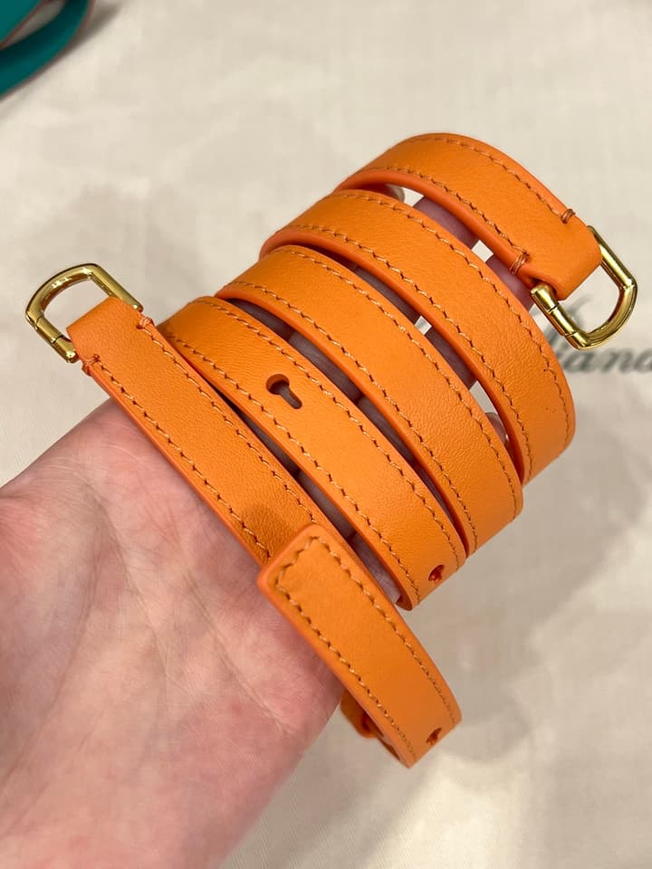 Loro Piana Extra Pocket L19 Woven Bamboo and Leather Bag in Cinnamon Orange