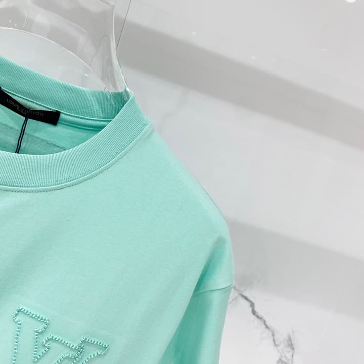 Louis Vuitton Clover Logo Embroidered Cotton T-Shirt in Black