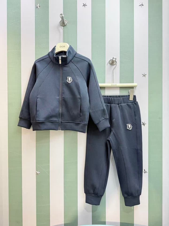 Dior Kids Stand-Collar Sweatshirt and Pants Set – Kids Collection – 25FW in Deep Navy Set