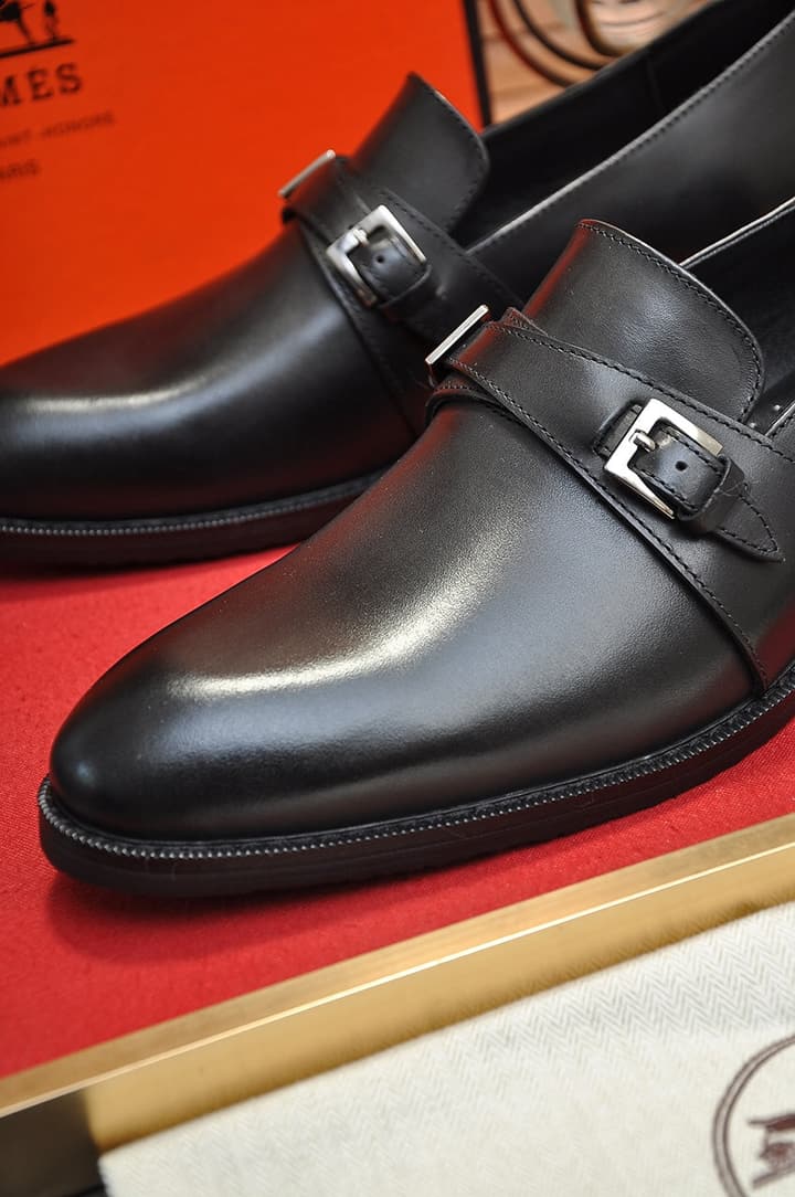 Hermès Leather Driving Shoes in Black
