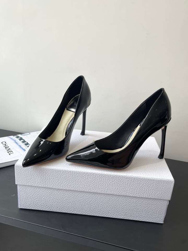 Dior Pointed High-Heel Pumps – 25SS Spring/Summer Collection in Patent Burgundy